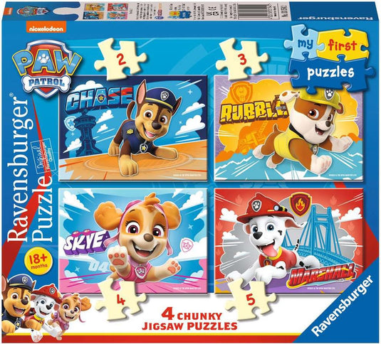 Ravensburger puzzel paw patrol - legpuzzel - 2, 4, 6, 8 stukjes