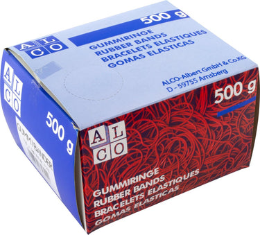 Alco elastieken 150x4mm 500 gram in doos natuur. al-757n