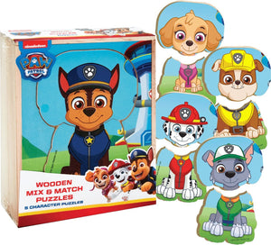 Nickelodeon paw patrol houten mix match puzzel