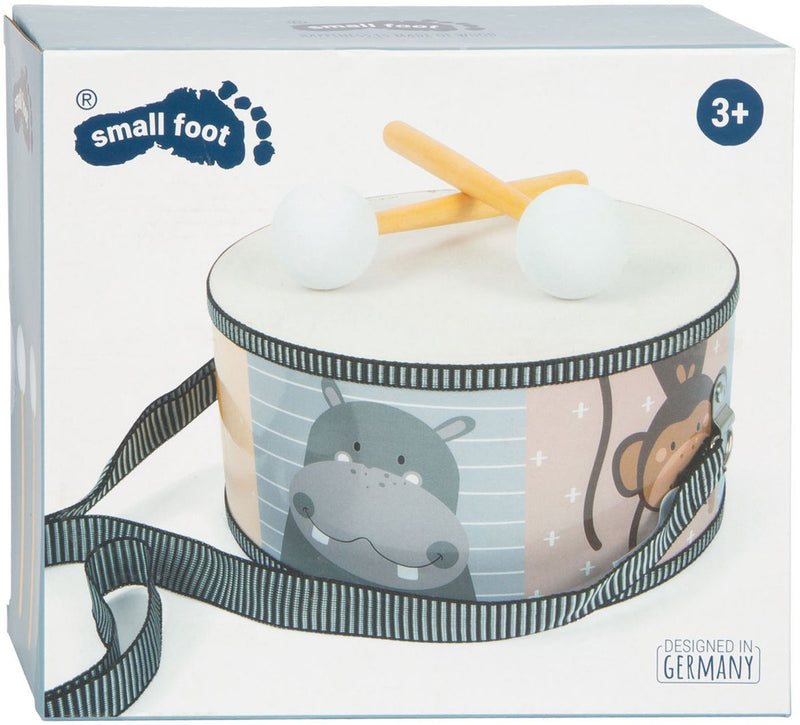 Afbeelding laden in galerijviewer, Small foot - houten trommel wilde dieren met stokken, 3dlg.
