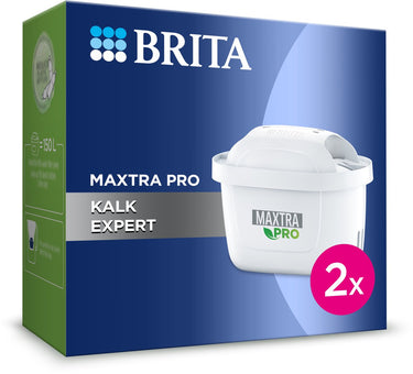 Brita waterfilterpatroon maxtra pro kalk expert - 2 stuks - originele waterfilter voor alle kannen voor bescherming van apparaten bij hard water - filtert o.a. kalk, onzuiverheden, chloor en metalen
