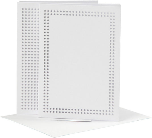 Creativ company cc borduurkaarten 10,5x15 cm wit 6 stuks