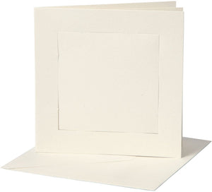 Creativ company cc passepartout card, card size 12,5x12,5 cm, envelope size 13,5x13,5 cm, off-white, 10 set 1 pack