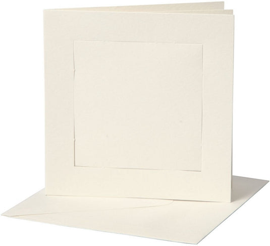 Creativ company cc passepartout card, card size 12,5x12,5 cm, envelope size 13,5x13,5 cm, off-white, 10 set 1 pack