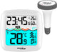 Greenblue - weerstation - temperatuurstation met zwembadthermometer | radio en klokfunctie - wit