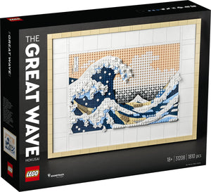 Lego art hokusai – de grote golf, 3d wanddecoratie knutselpakket voor volwassenen - 31208
