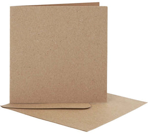 Creativ company kaarten enveloppen 12,5x12,5 cm naturel 10 stuks