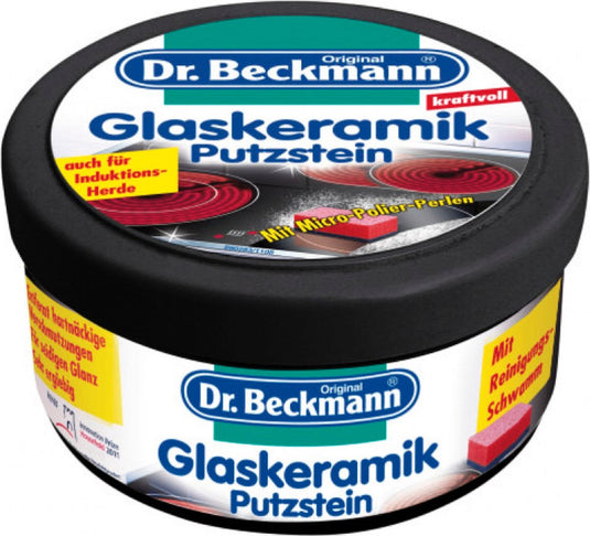 Dr. beckmann glazen keramiek inductie reinigingssteen - inclusief spons binnenin - krachtige reiniger - 250gr