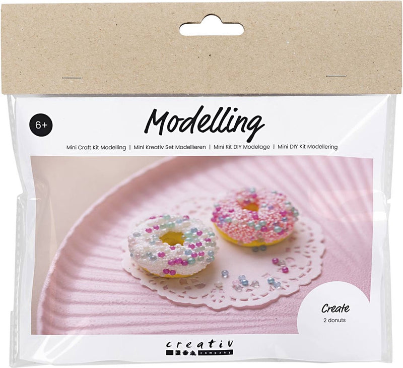 Afbeelding laden in galerijviewer, Creativ company https: www.cchobby.nl mini-hobbyset-boetseren-donuts-roze-turquoise-wit-geel-1-doos

