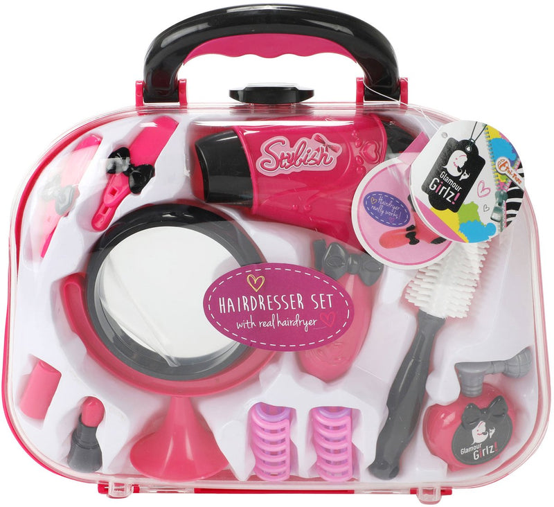 Afbeelding laden in galerijviewer, Toi-toys glamour shine kapperset met werkende fohn
