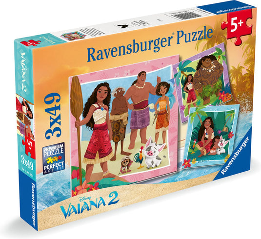 Ravensburger puzzel vaiana 2 op naar nieuwe avonturen! - legpuzzel - 3x49 stukjes