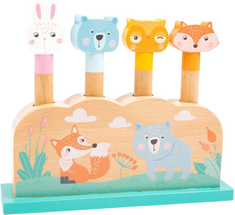 Afbeelding laden in galerijviewer, Small foot - houten motoriek vorm insteekspel bosdieren, 5dlg.
