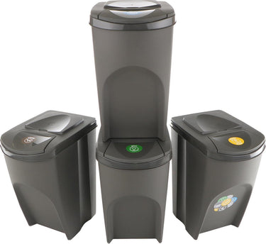 Prosperplast sortibox scheidingsbakken set 4x35l - grijs