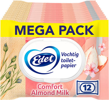 Edet vochtig wc papier amandel - 12 x 42 = 504 vellen