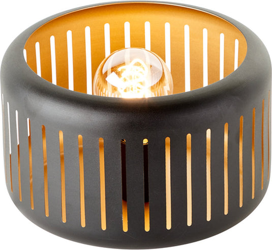 Brilliant tyas - tafellamp - e27 max 1x60w - zwart goud