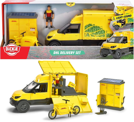 Dickie toys - bestelwagen dhl - postfiets - leveringen