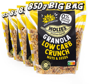 Holie's granola low carb big bag 4x 850gr - ontbijtgranen - suikervrij - gezond - vegan