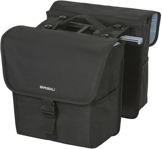 Basil dubbele fietstas go mik 32 liter - zwart
