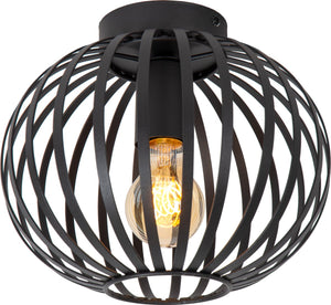 Lucide manuela –sylvan - plafonnière (plafondlamp) - ø 25,5 cm - 1xe27 - zwart