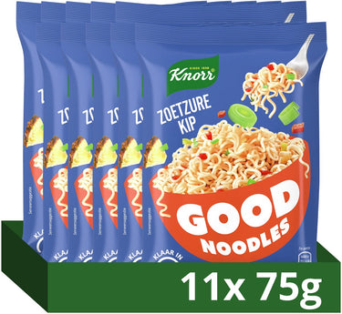 Knorr good noodles - zoetzure kip - zonder kunstmatige kleurstoffen en conserveermiddelen - 11 x 75 g