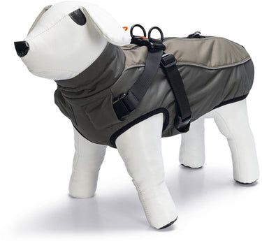 Beeztees milo - hondenjas + hondentuig - grijs - 56 cm