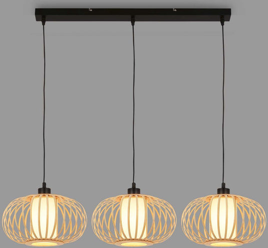 Briloner - rotti - hanglamp, 120 cm, 3x e27, max. 10w, houtkleurig