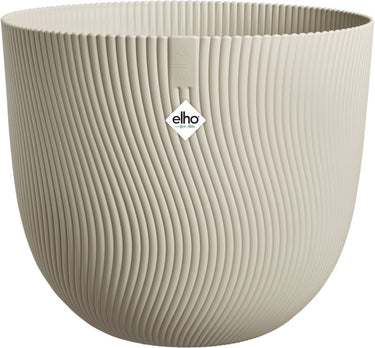 Elho sereh rond 40 - bloempot voor binnen buiten - 100% gerecycled plastic - ø 39.0 x h 33.3 cm - paddenstoel beige