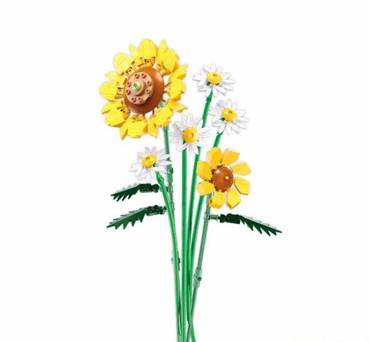 Sluban flowers zonnebloem bouwspeelgoed – constructiespeelgoed bloemen modelbouw – bouwdoos met 329 bouwstenen – m38-b1121a – vanaf 10 jaar