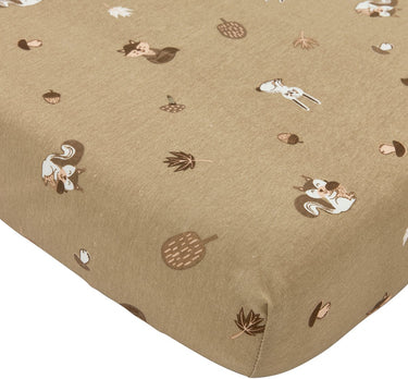 Meyco baby forest animals hoeslaken junior bed - sand - 70x140 150cm