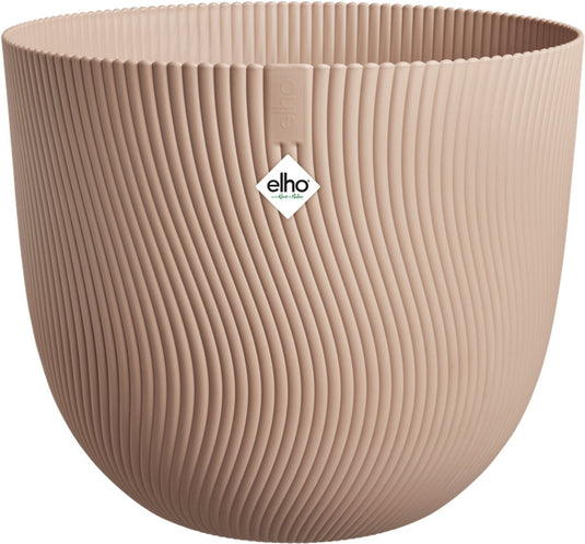 Elho sereh rond 25 - bloempot voor binnen buiten - 100% gerecycled plastic - ø 24.5 x h 21 cm - koele klei