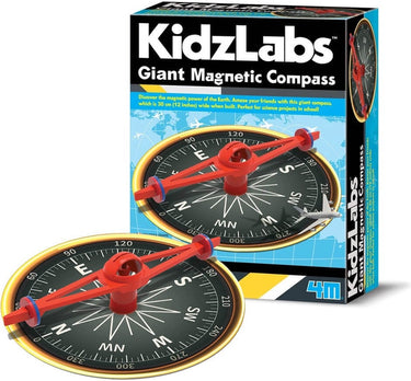 4m kidzlabs: gigant magnetisch kompas 30cm, met gedetailleerde instructies, in doos 17x22x6cm, 5+