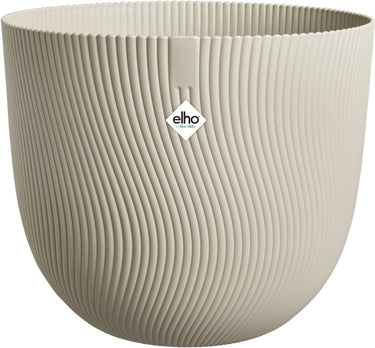 Elho sereh rond 25 - bloempot voor binnen buiten - 100% gerecycled plastic - ø 24.5 x h 21 cm - paddenstoel beige