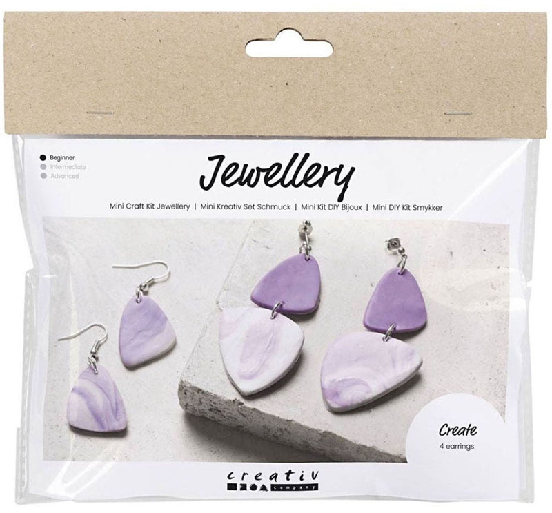 Afbeelding laden in galerijviewer, Creativ company mini hobbyset sieraden oorbellen paars
