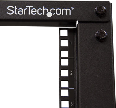 Startech .com 12u open-frame serverrack met 4 stijlen met verstelbare diepte incl. zwenkwielen stelpoten en kabelhaken