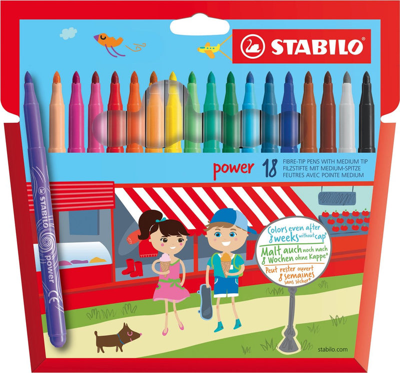 Afbeelding laden in galerijviewer, Stabilo power viltstiften - 18dlg.
