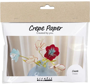 Creativ company cc mini hobbyset crepepapier bloemen pastelkleuren