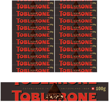 Toblerone chocoladereep puur zwart 20 x 100g - chocoladereep of chocoladetablet - voorraad - cadeau - puur