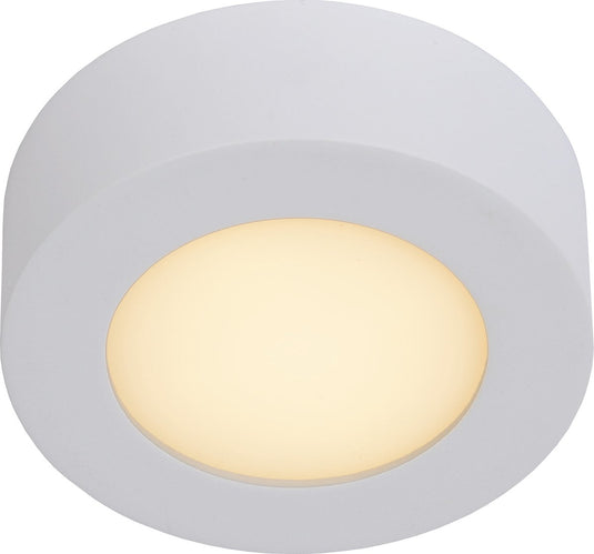 Lucide brice-led - plafonnière (plafondlamp) badkamer - ø 11,7 cm - led dimbaar - 1x8w 3000k - ip44 - wit
