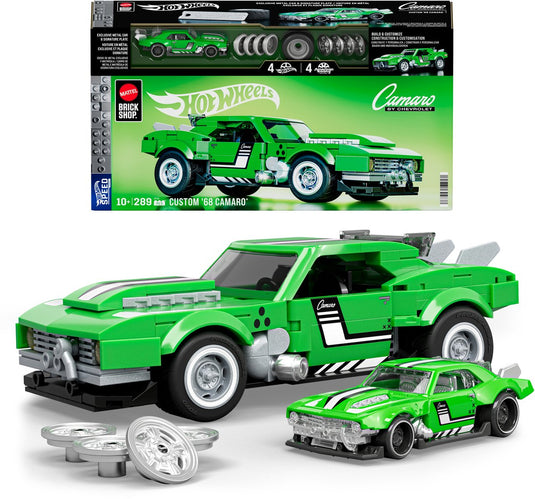Mattel brick shop hot wheels speed serie - custom '68 camaro - bouwspeelgoed - 289 onderdelen