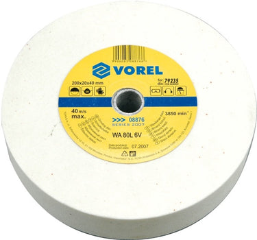 Vorel serie - fijne slijpsteen - 200mm - 20mm dikte - 40mm binnendiameter