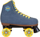Nijdam retro rolschaatsen - denim rebel - denimblauw geel - maat 39
