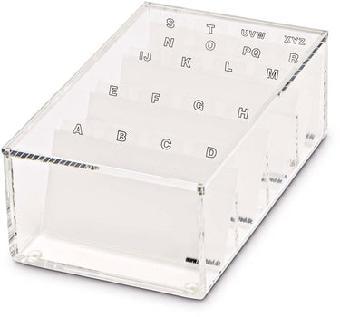 Maul box voor visitekaartjes - transparant - acryl - 1 stuk - 19.1 x 11.6 x 7.2 cm