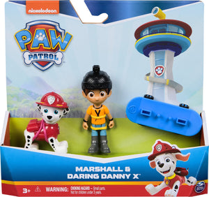 Paw patrol - marshall danny met skateboard speelfigurenset