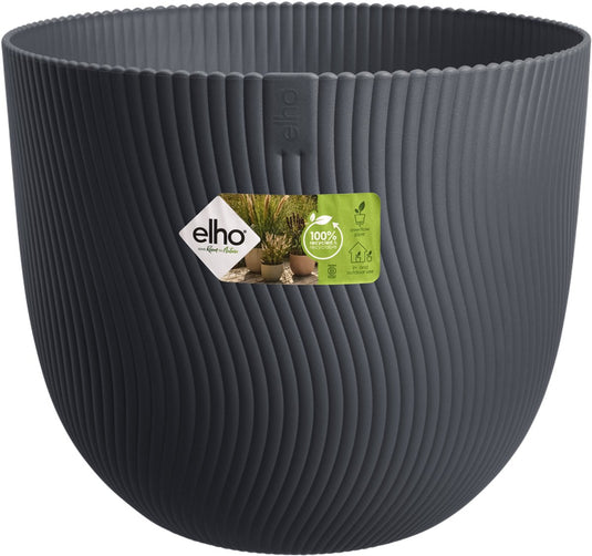 Elho sereh rond 30 - bloempot voor binnen buiten - 100% gerecycled plastic - ø 29.5 x h 25.3 cm - antraciet