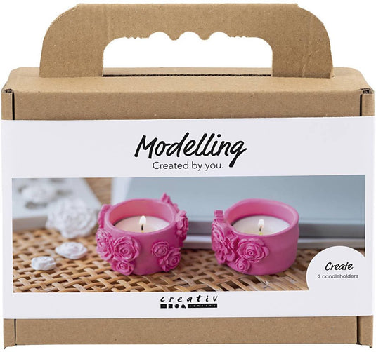 Creativ company cc mini hobbyset waxinelichthouders boetseren