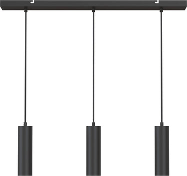 Calex hanglamp - gu10 - 3-lichts - plafondlamp - mat zwart - eetkamer - keuken - eettafel - excl. lichtbron