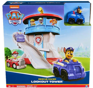 Spin master paw patrol rescue racer uitkijktoren - hoofdkwartier speelset