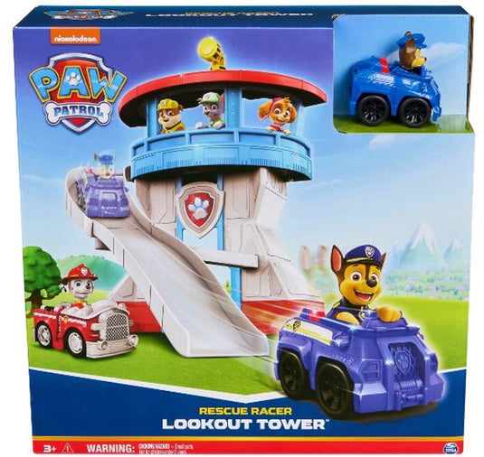 Spin master paw patrol rescue racer uitkijktoren - hoofdkwartier speelset