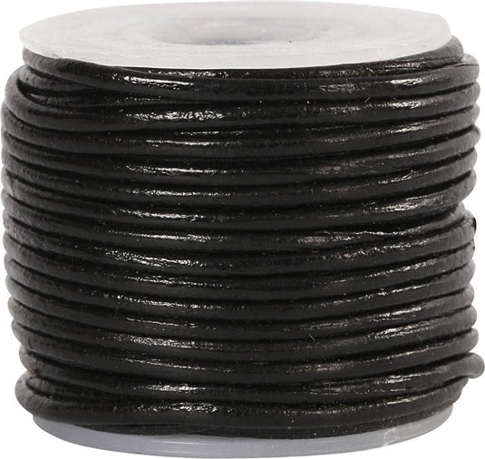 Creativ company cc leather cord, thickness 1 mm, black, 10 m 1 roll