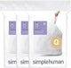 Simplehuman code q afvalzakken - 65 liter - 60 stuks - met trekband - wit